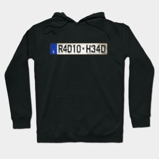 R4D10 - H34D Car license plates Hoodie